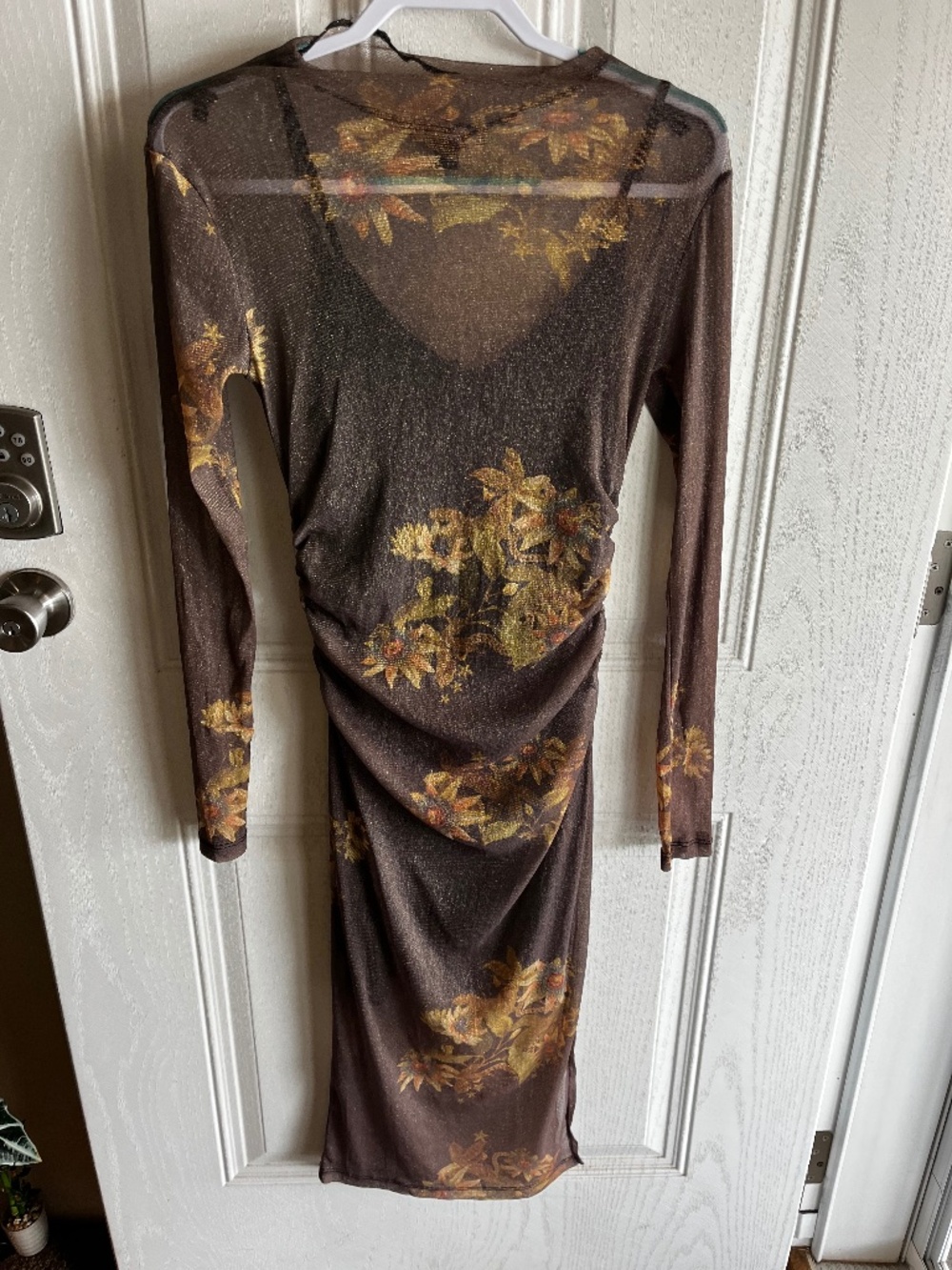 All Saints sheer dress with black slip dress under.